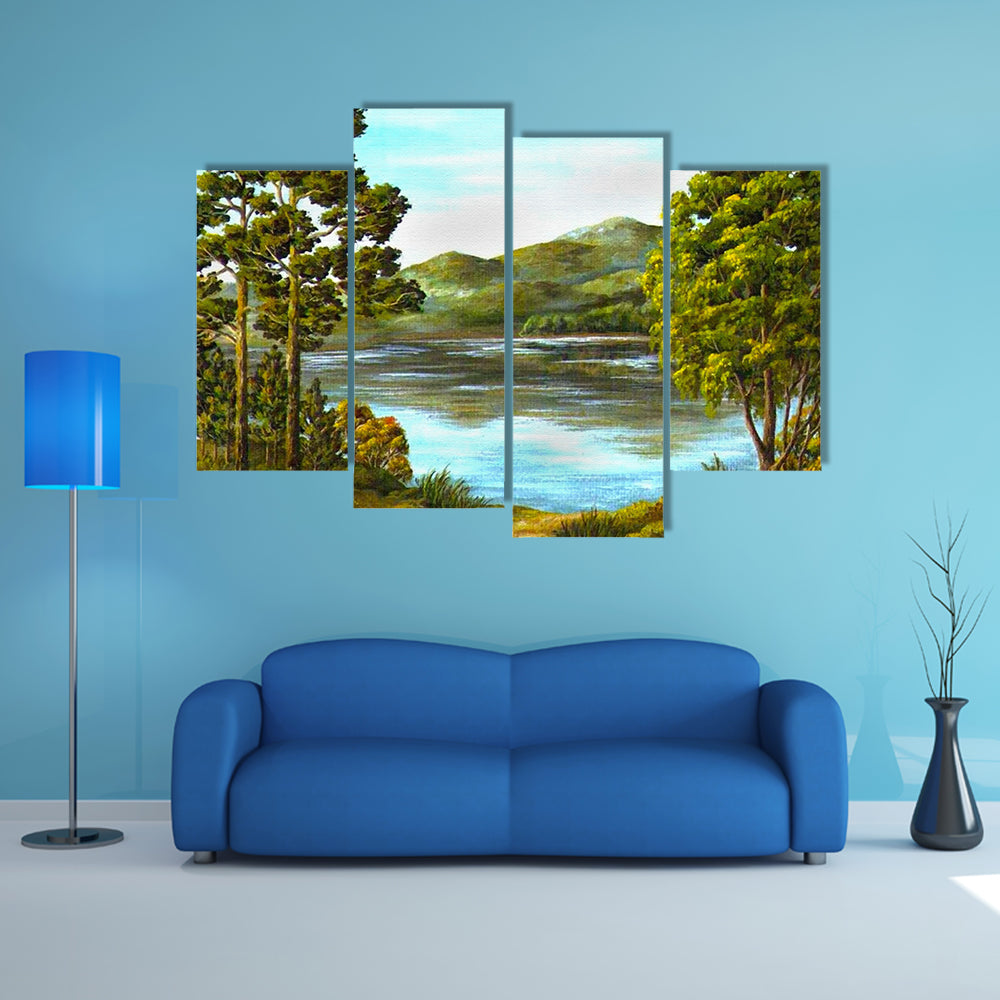 Autumn Mountain Lake Canvas Wall Art