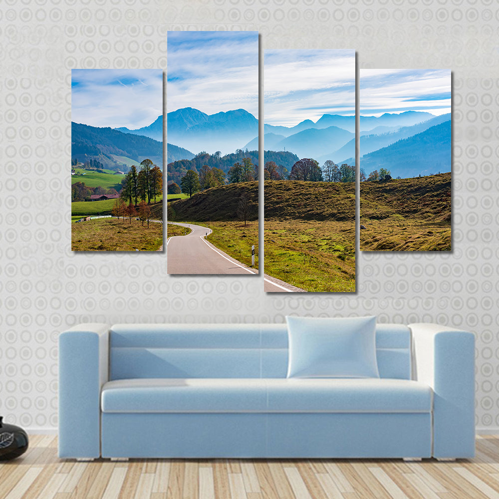 Winding Road in the Bavarian Alps Canvas Wall Art