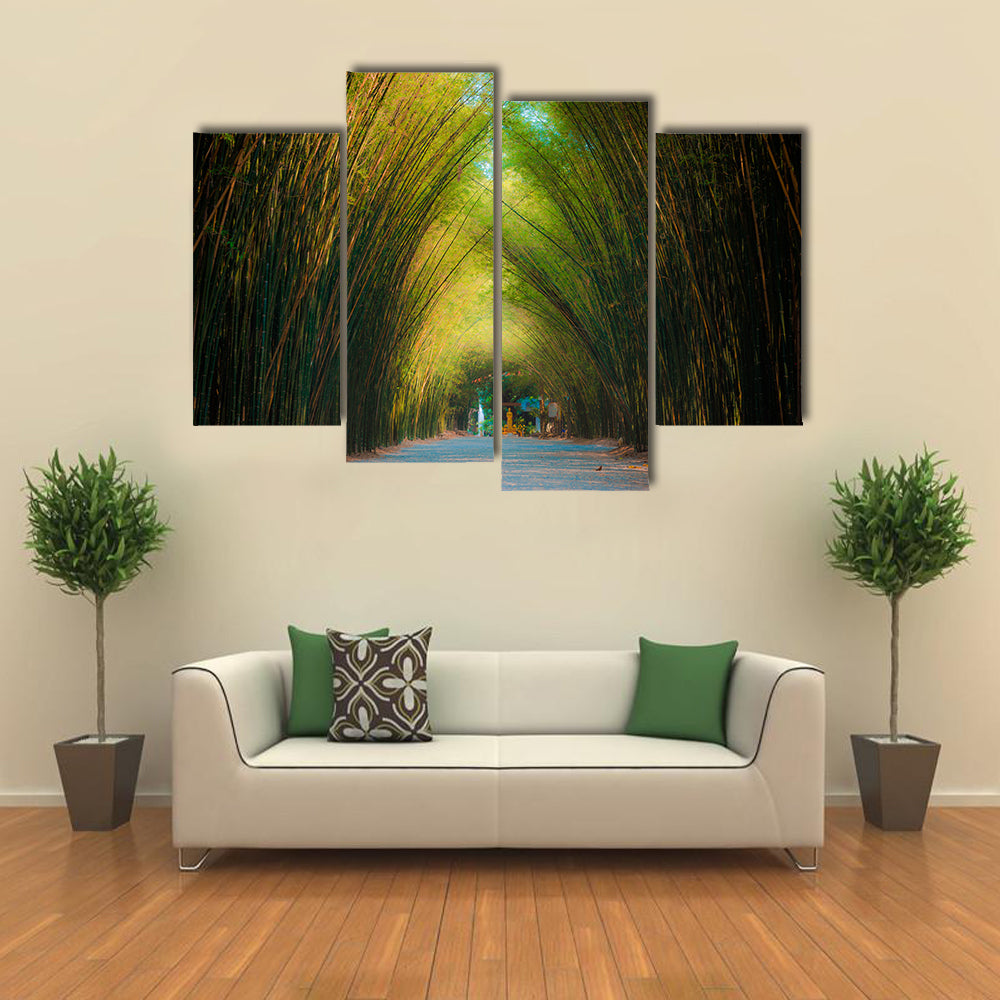 Tunnel Bamboo Trees In Thailand Canvas Wall Art