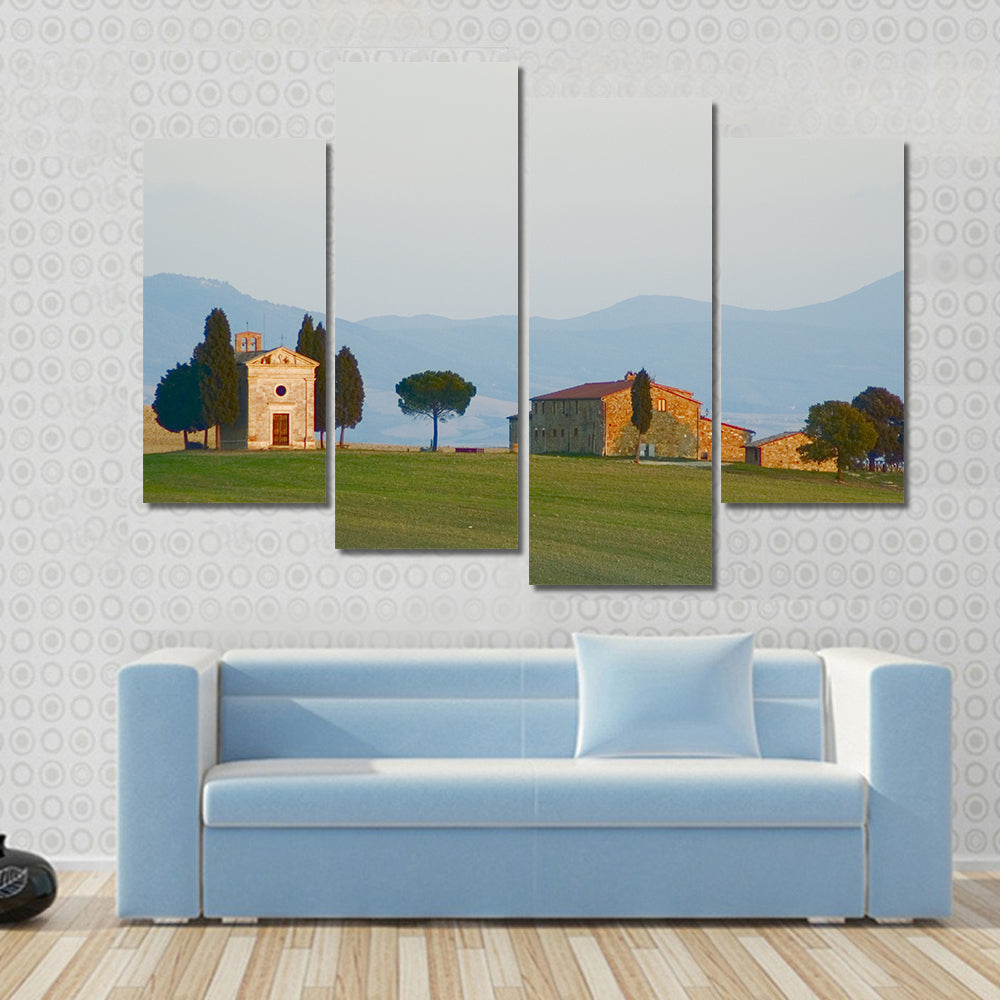 Tuscan Landscape with Cypress Trees Canvas Wall Art