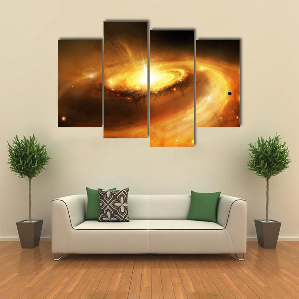 Galaxy Core In Space Canvas Wall Art