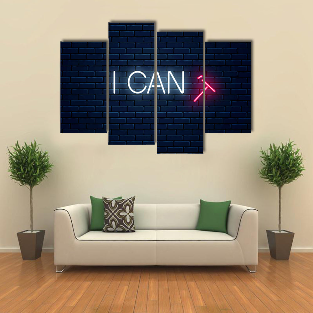 Motivation Quote With Falling T Letter Canvas Wall Art