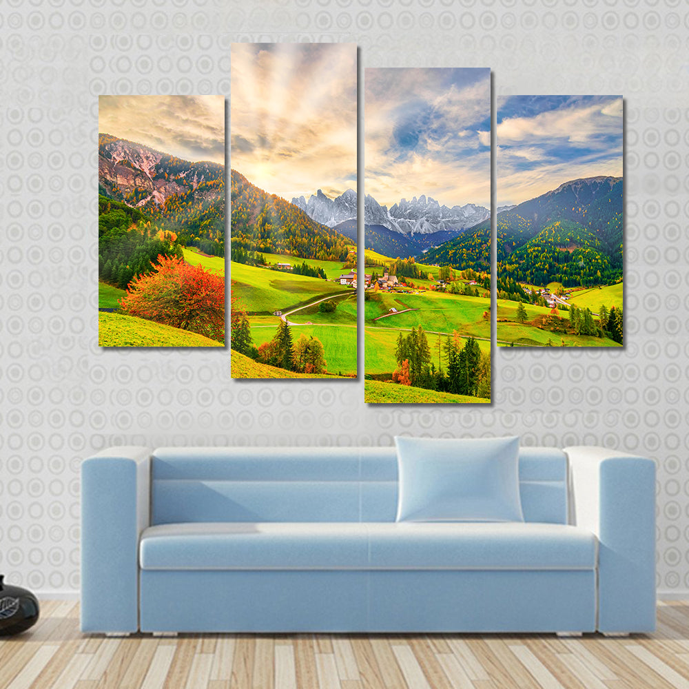Santa Maddalena at Sunrise Canvas Wall Art