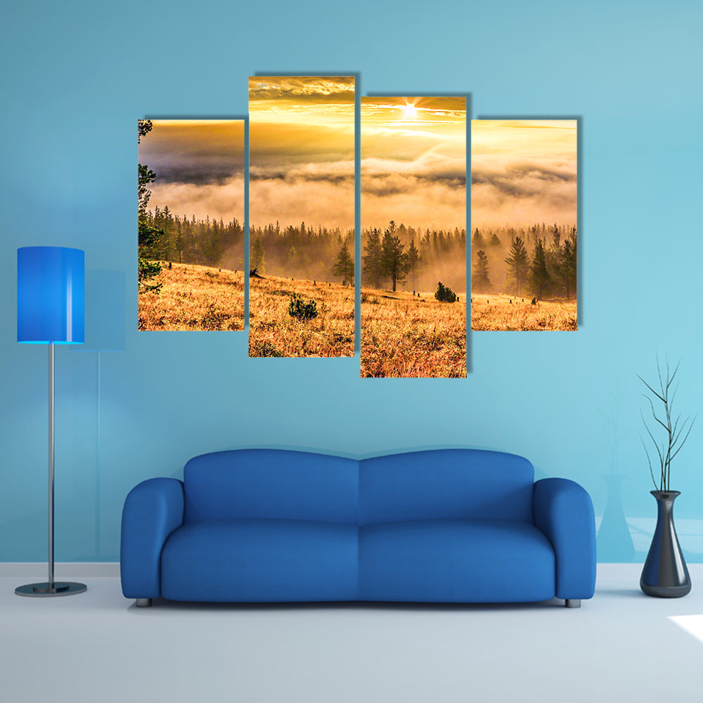 Ural Taiga Hills At Dawn In Bashkortostan Canvas Wall Art