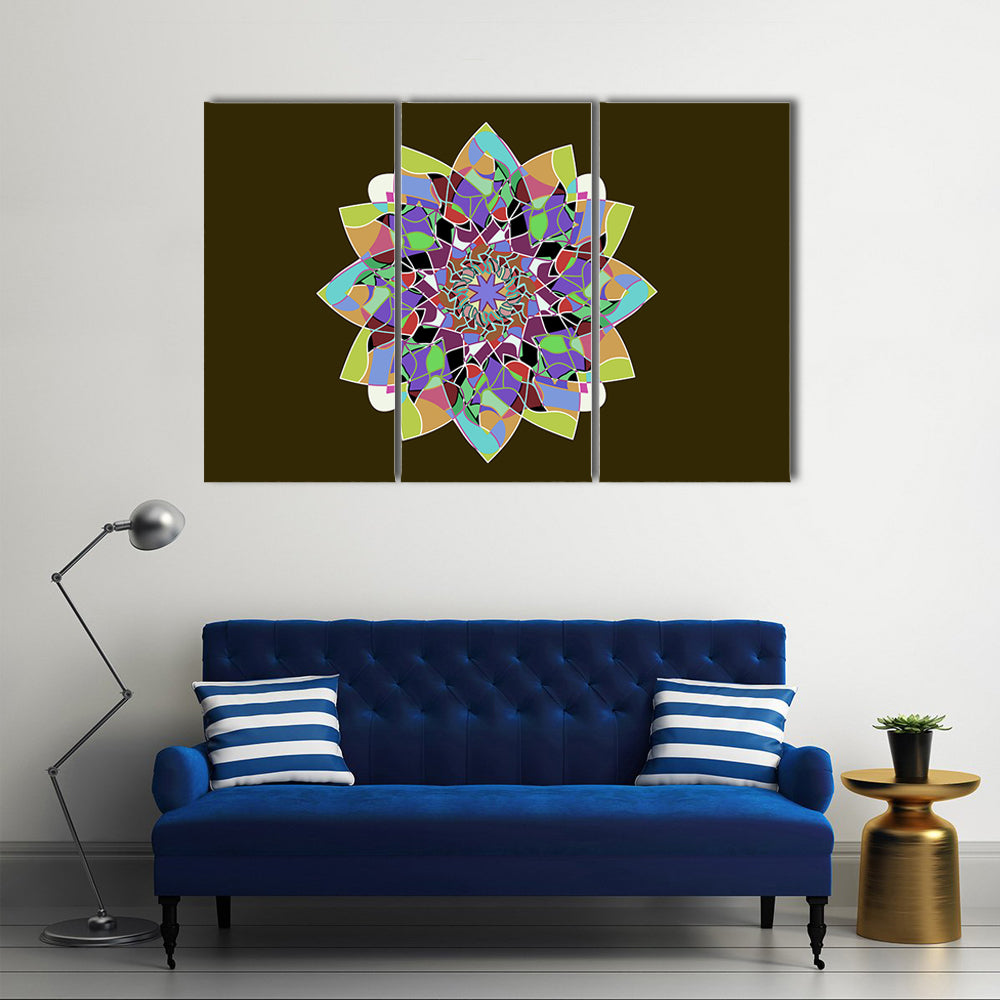 Dahlia Flower Mandala Canvas Wall Art