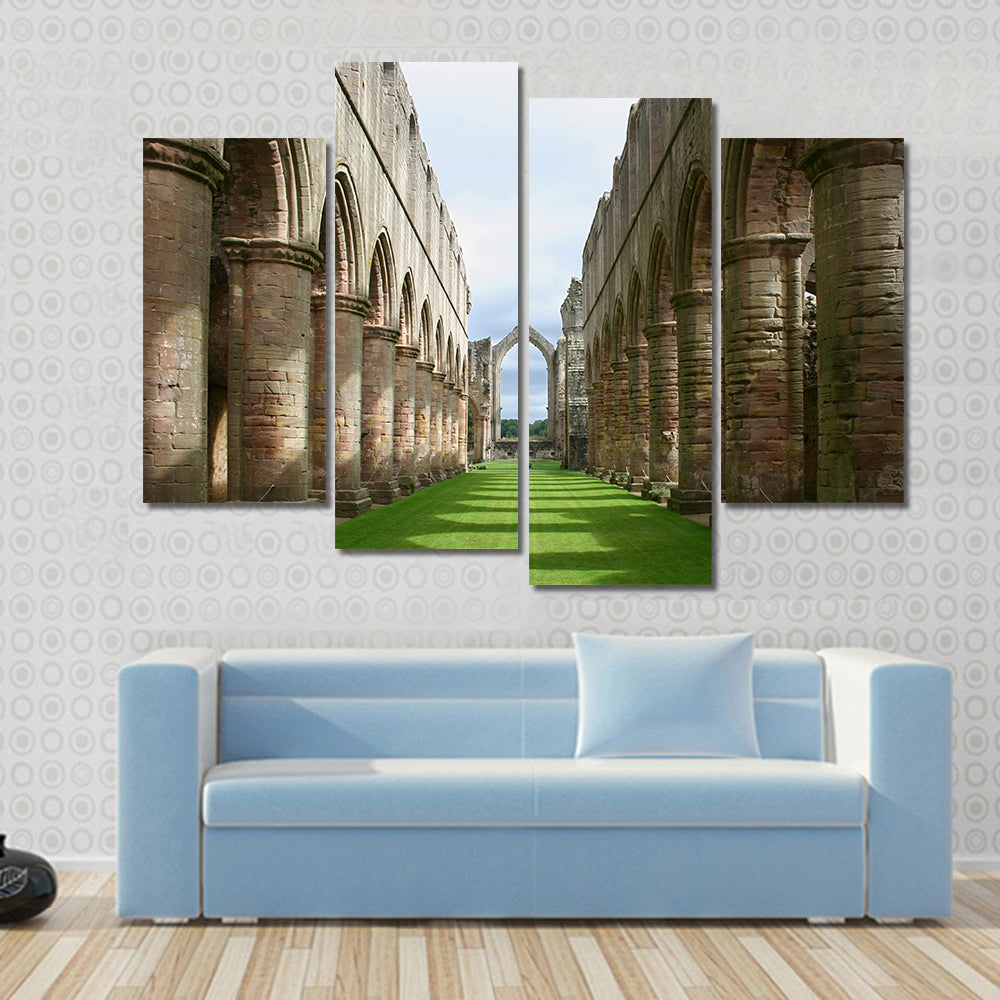 Ruins of Fountains Abbey Canvas Wall Art
