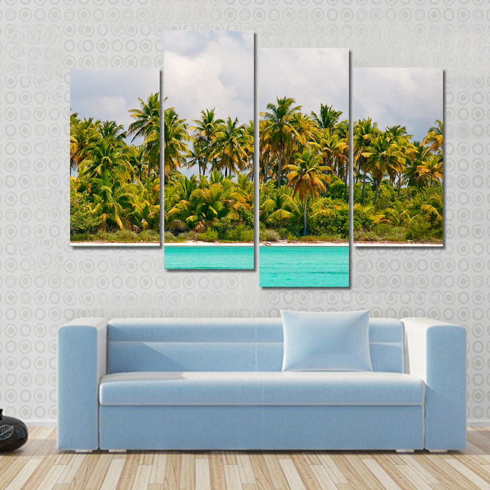 Tropical Palm Trees Island Canvas Wall Art