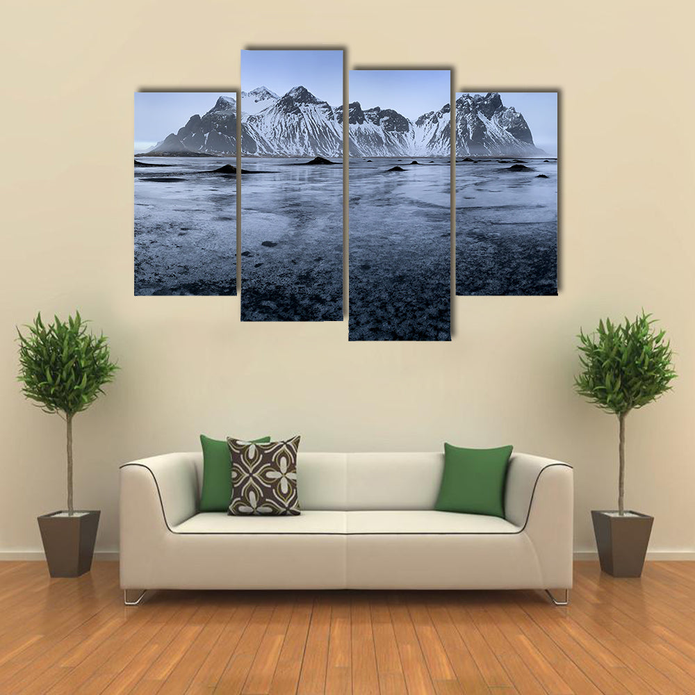 Sand Dunes At Stoksnes Beach In Iceland Canvas Wall Art
