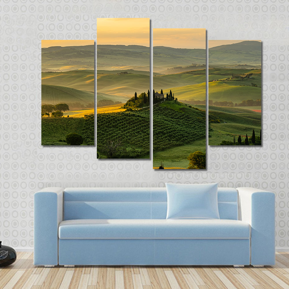 Tuscany Rolling Hills with Cypress Trees Canvas Wall Art