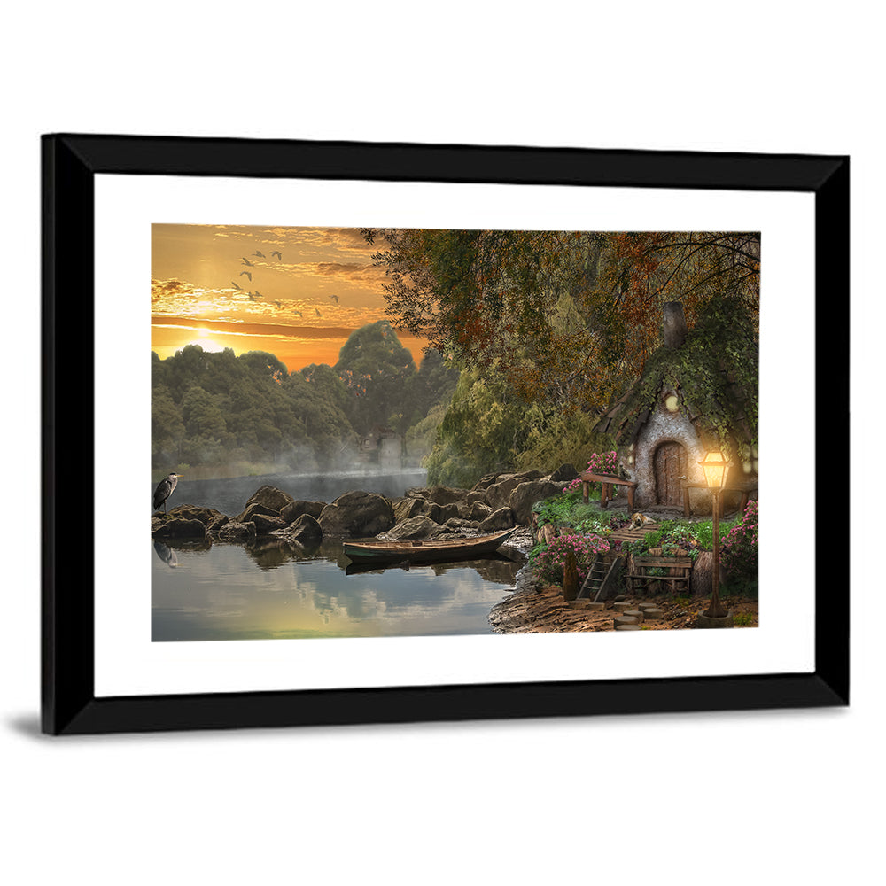 Fairy House on the Lake Canvas Wall Art