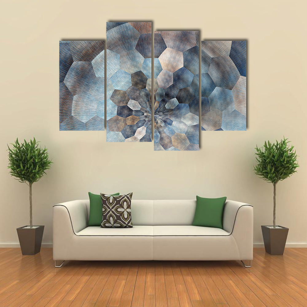 Textured Geometric Spiral Abstract Canvas Wall Art