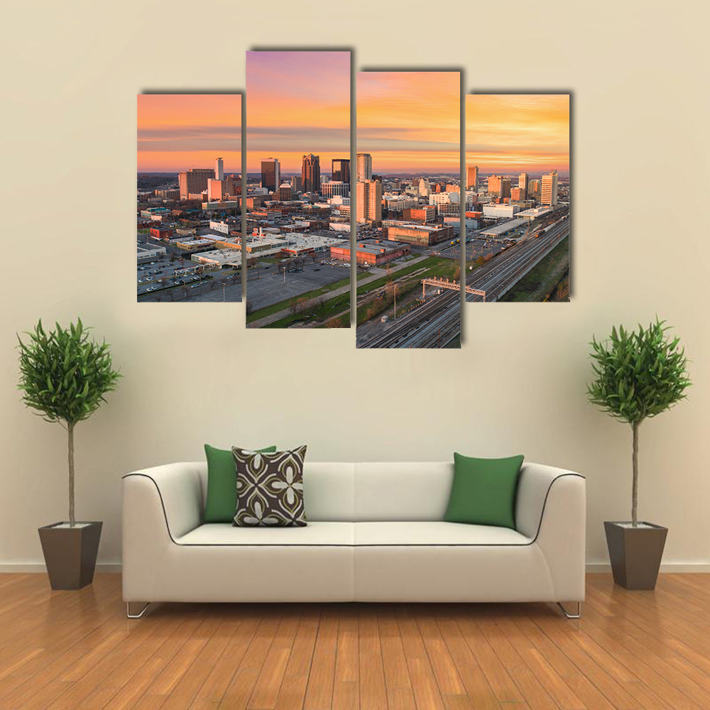 Birmingham Downtown Skyline at Sunset Canvas Wall Art