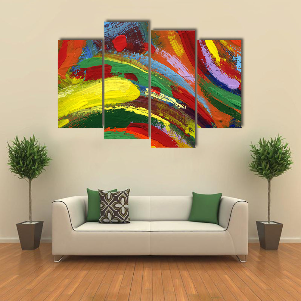 Colorful Acrylic Impasto Abstract Canvas Wall Art