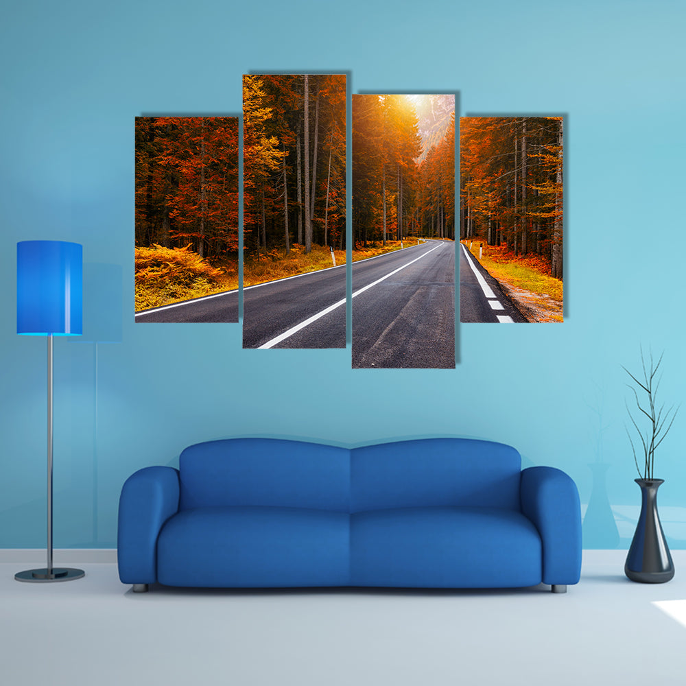 Asphalt Roads In Italian Alps In South Tyrol Canvas Wall Art