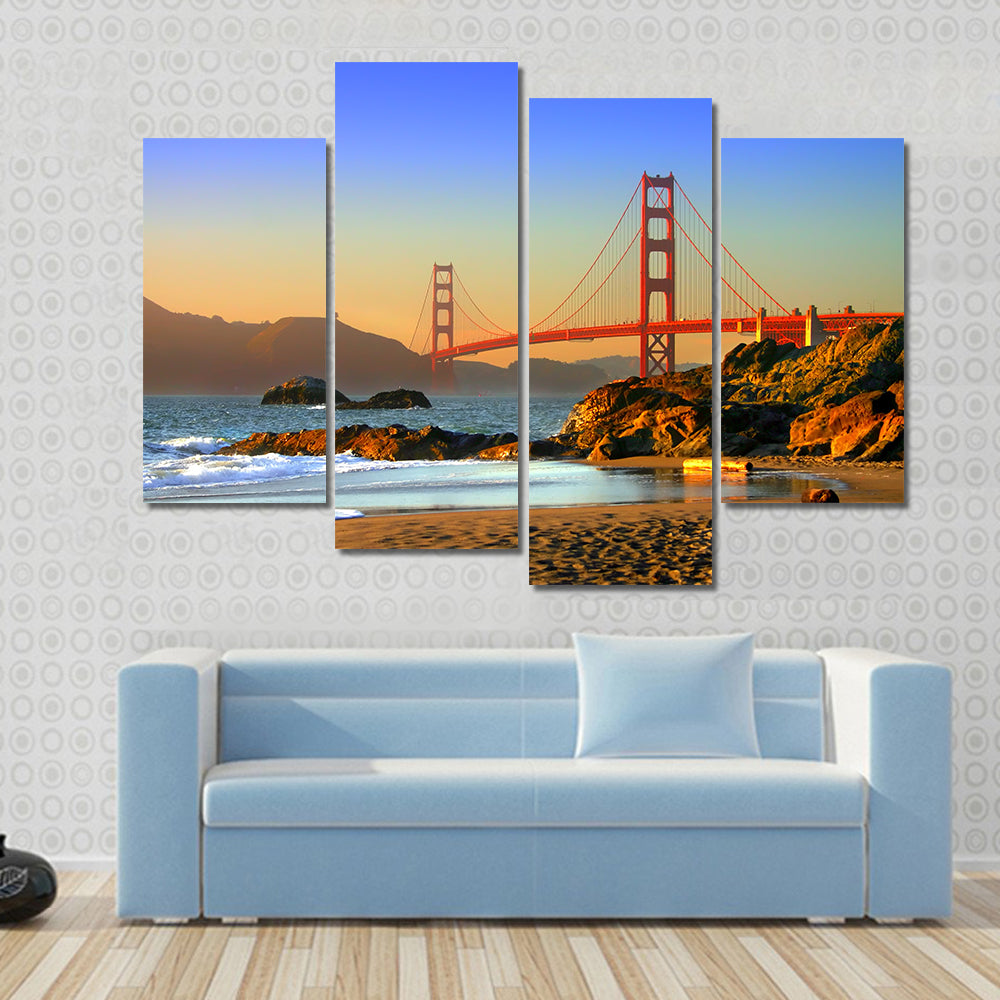 Baker Beach and Golden Gate Bridge Canvas Wall Art