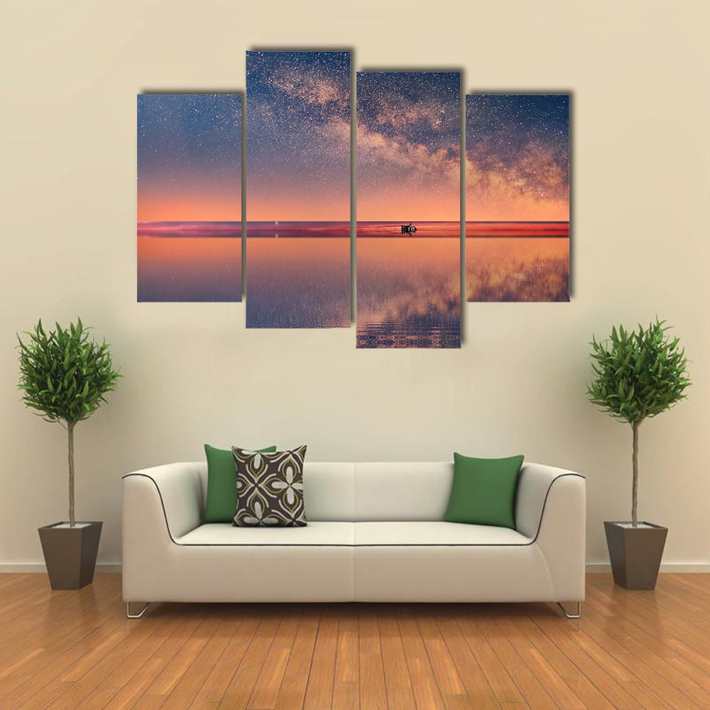 Starry Night Universe At Sea Canvas Wall Art