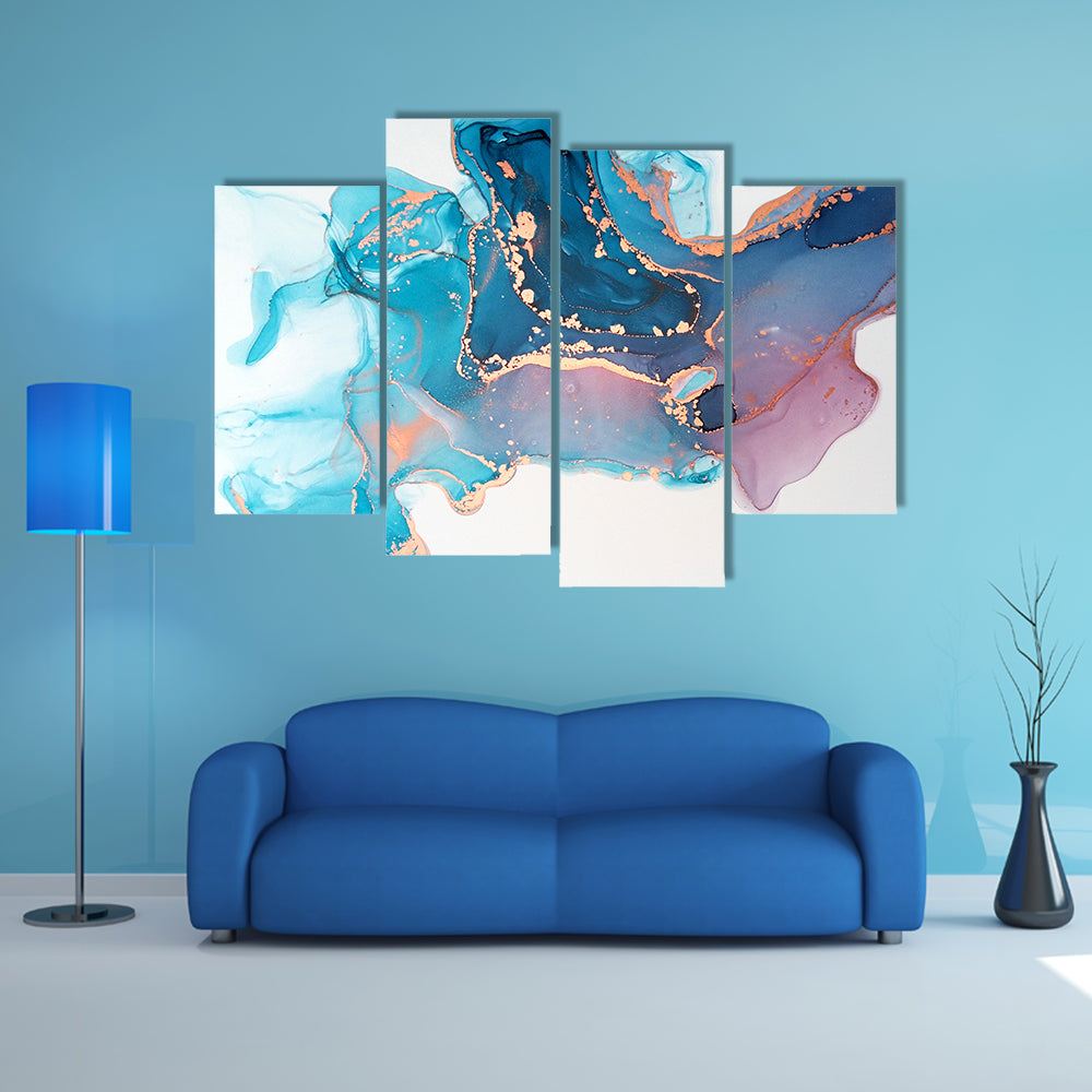 Waterfall Of Fluid Inks Canvas Wall Art