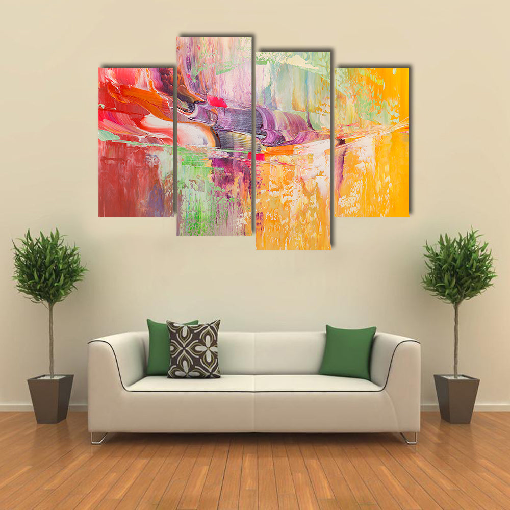 Colorful Strokes Abstract Canvas Wall Art