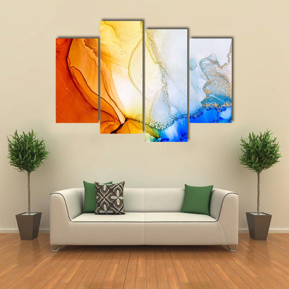 Coral Reef Beach Abstract Canvas Wall Art