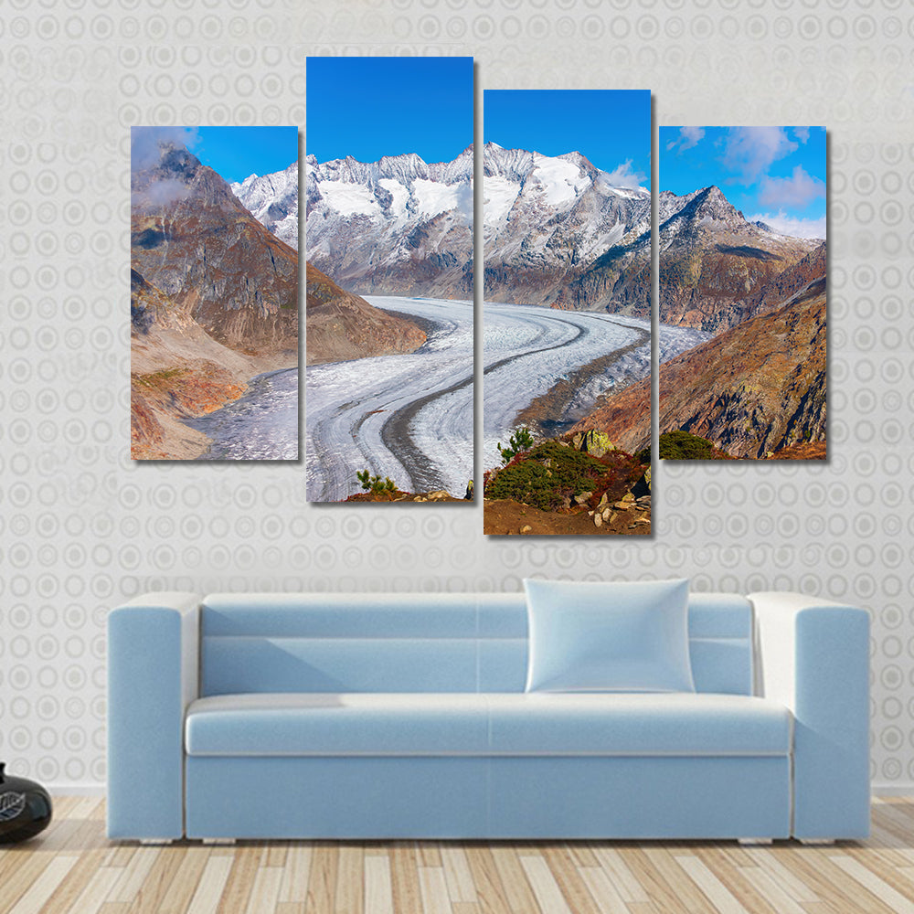 Great Aletsch Glacier, Swiss Alps Canvas Wall Art