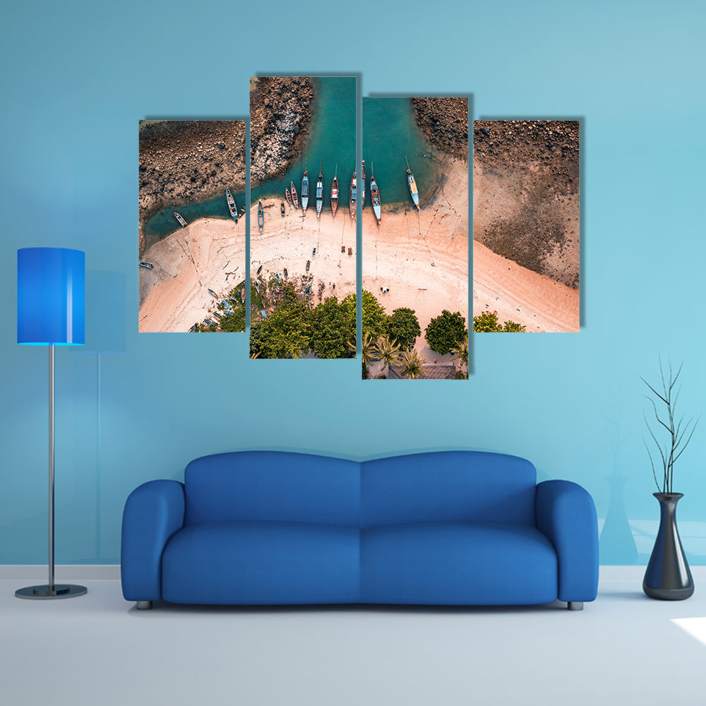 Aerial View Of Fisherman Village In The Island Of Koh Samui, Thailand Canvas Wall Art