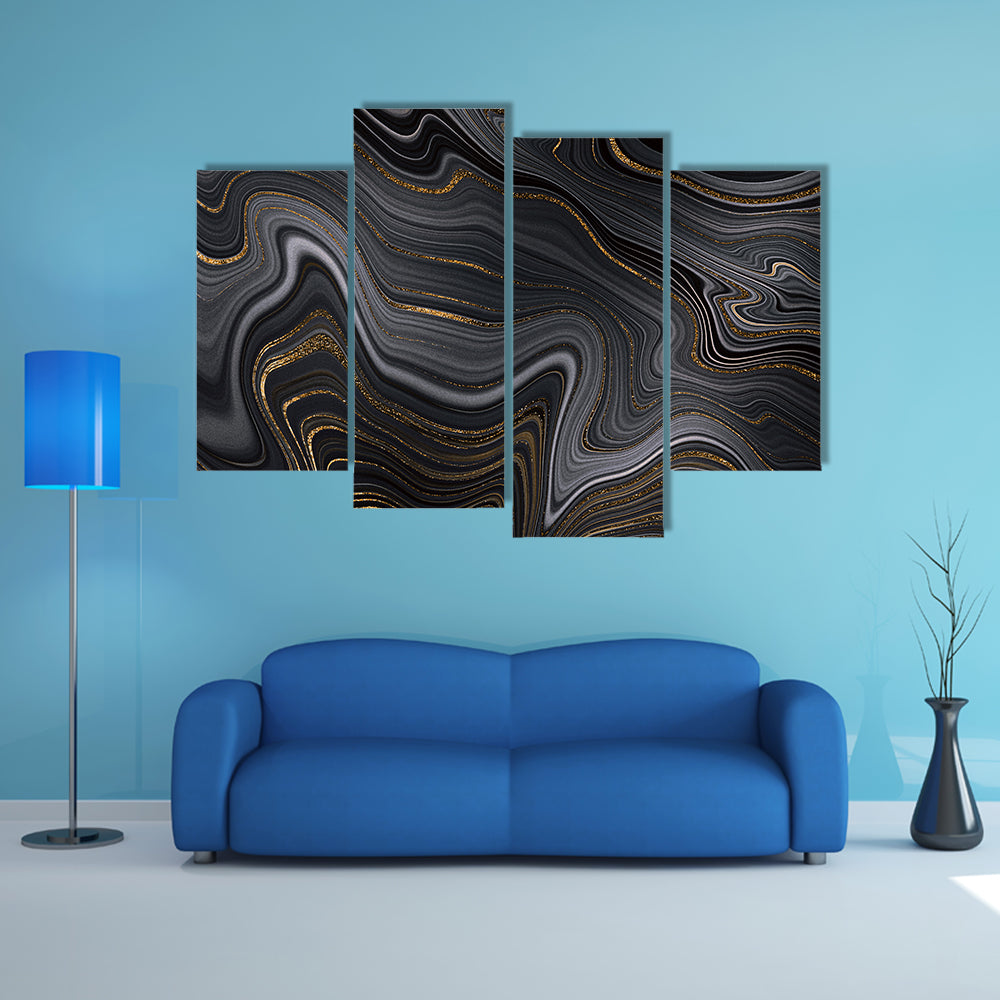 Golden Veins Texture Canvas Wall Art