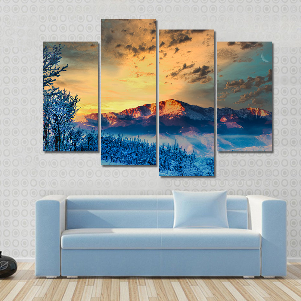 Pikes Peak At Dawn Canvas Wall Art