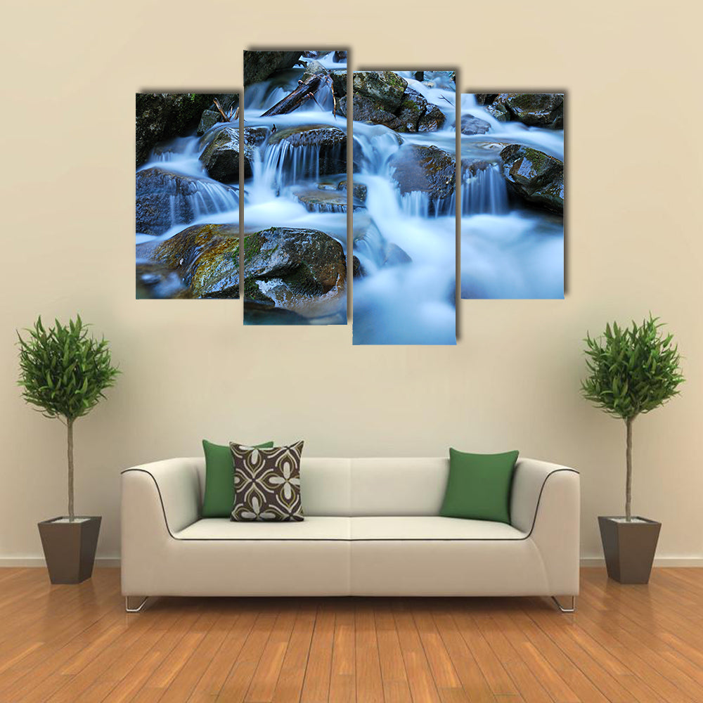 River Through Mossy Stones in Cadore Canvas Wall Art