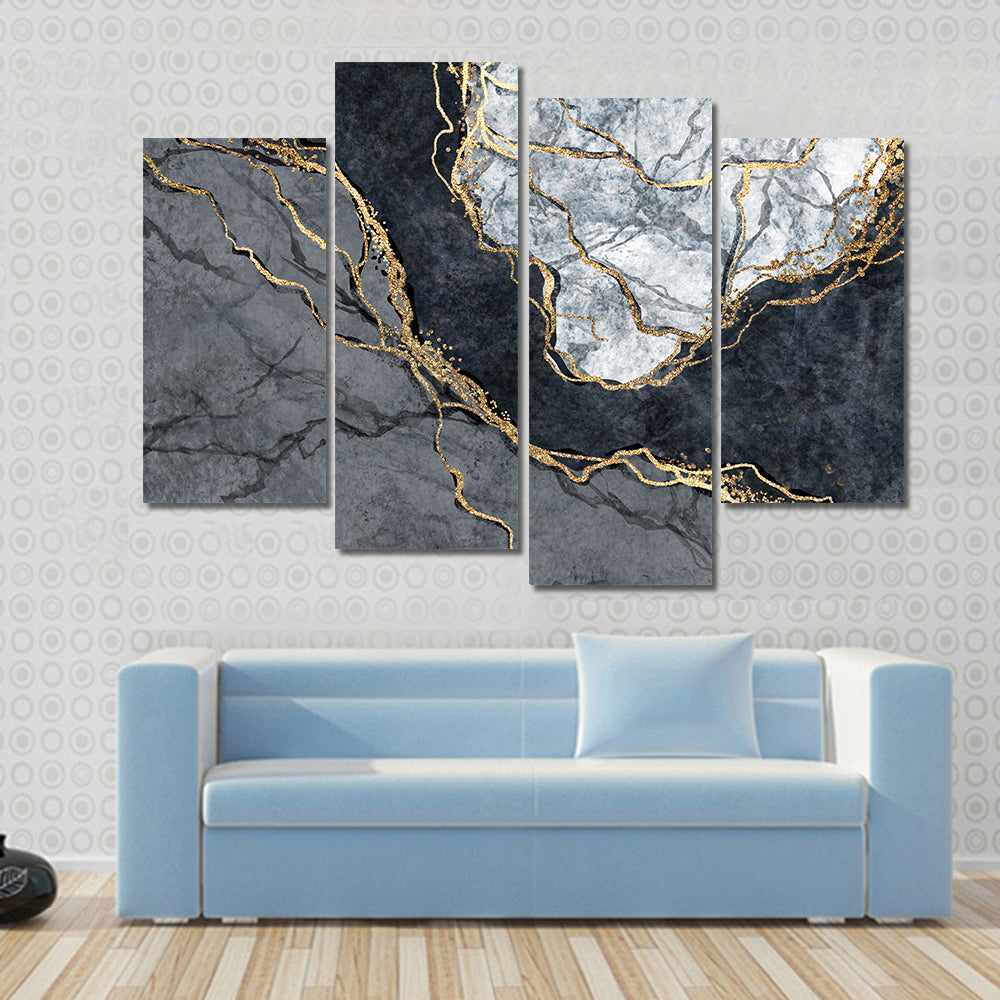 Digital Marbling Illustration Canvas Wall Art