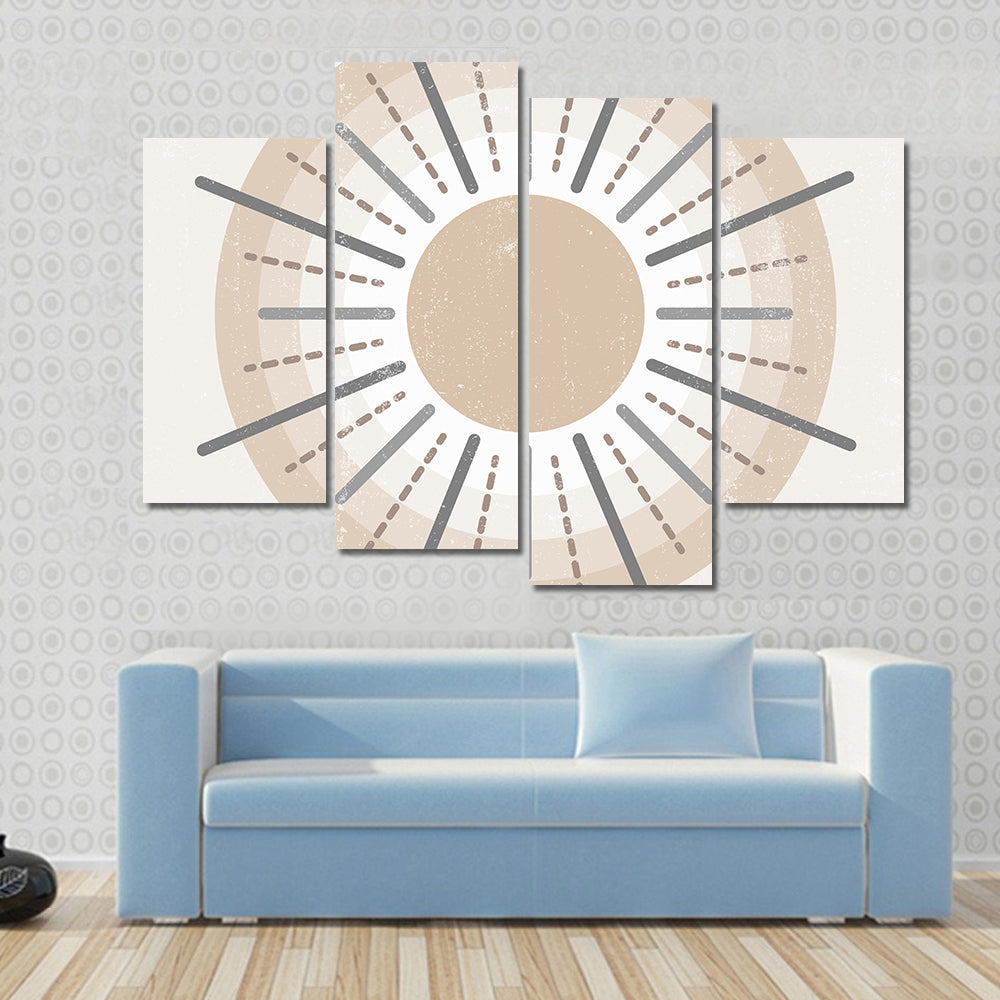 Minimalist Boho Sun Print Canvas Wall Art