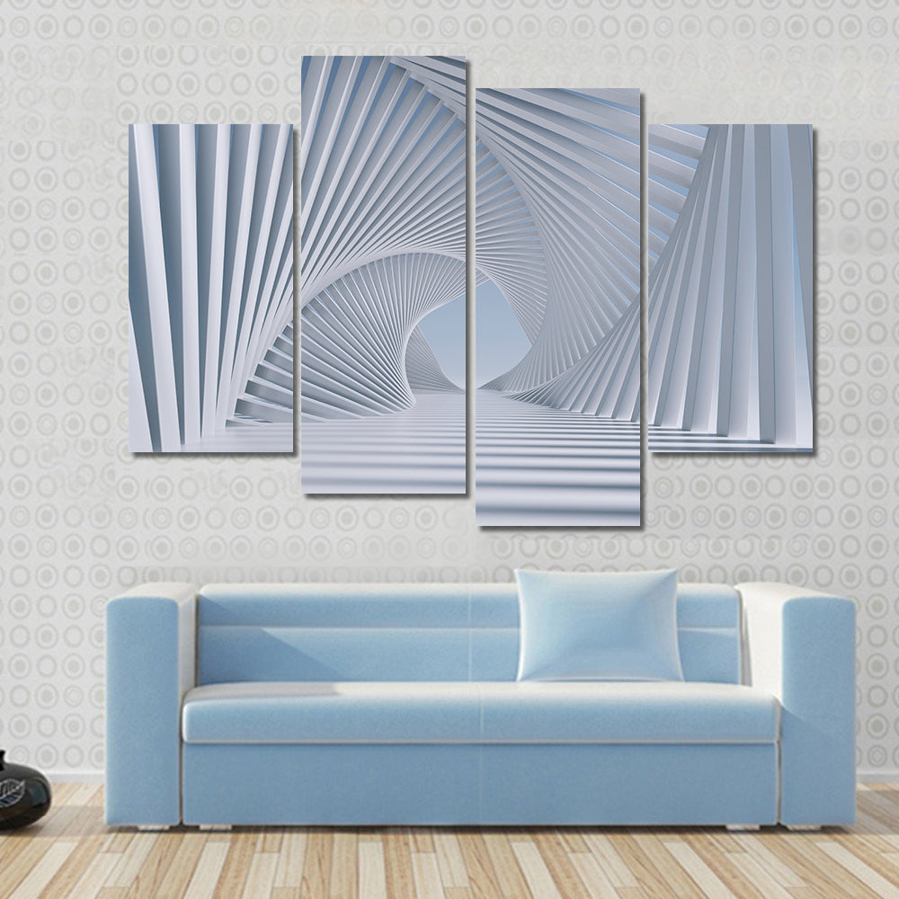 3d Spiral Tunnel Canvas Wall Art