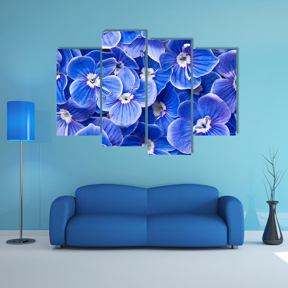 Blue Flowers Canvas Wall Art