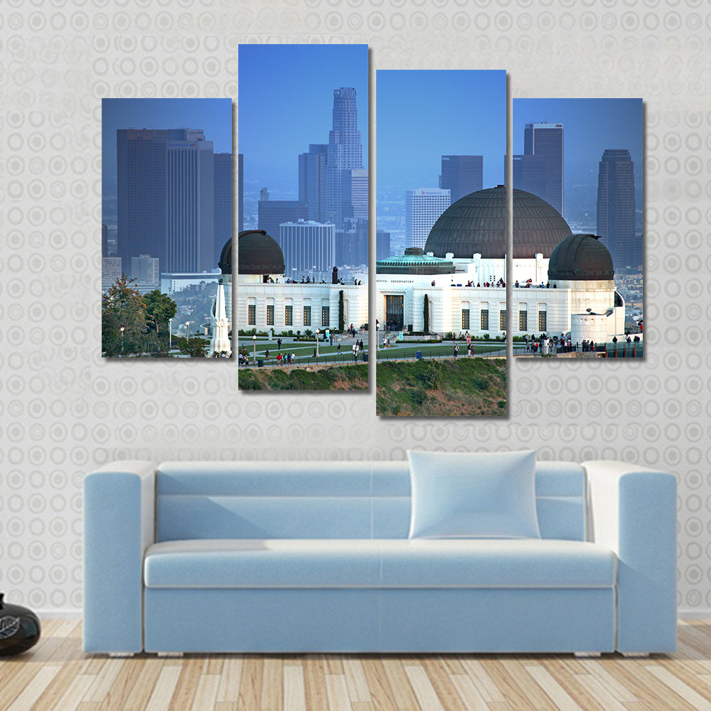 Griffith Observatory at Dusk Over Los Angeles Canvas Wall Art