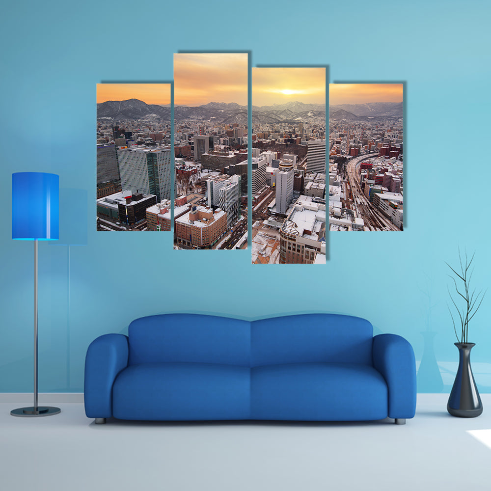 Sapporo Downtown Skyline In Hokkaido Japan Canvas Wall Art