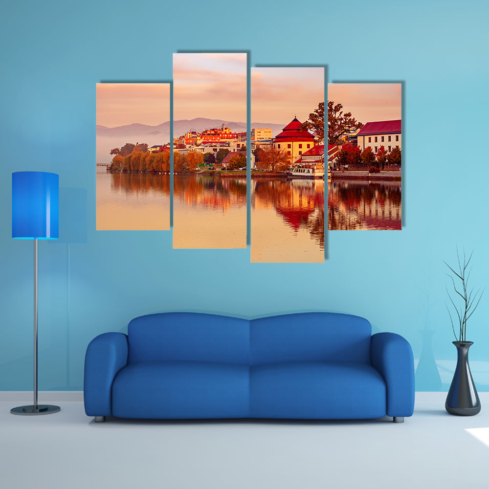 Sunrise at Maribor City Slovenia Canvas Wall Art
