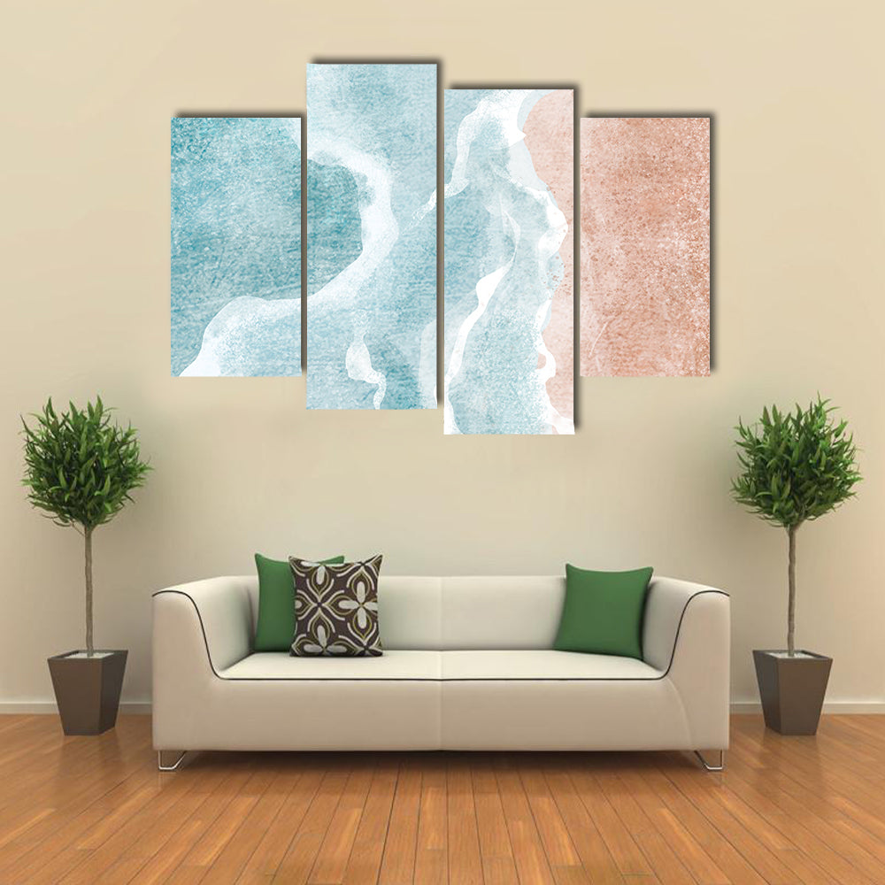 Boho Sea Beach With Waves Canvas Wall Art