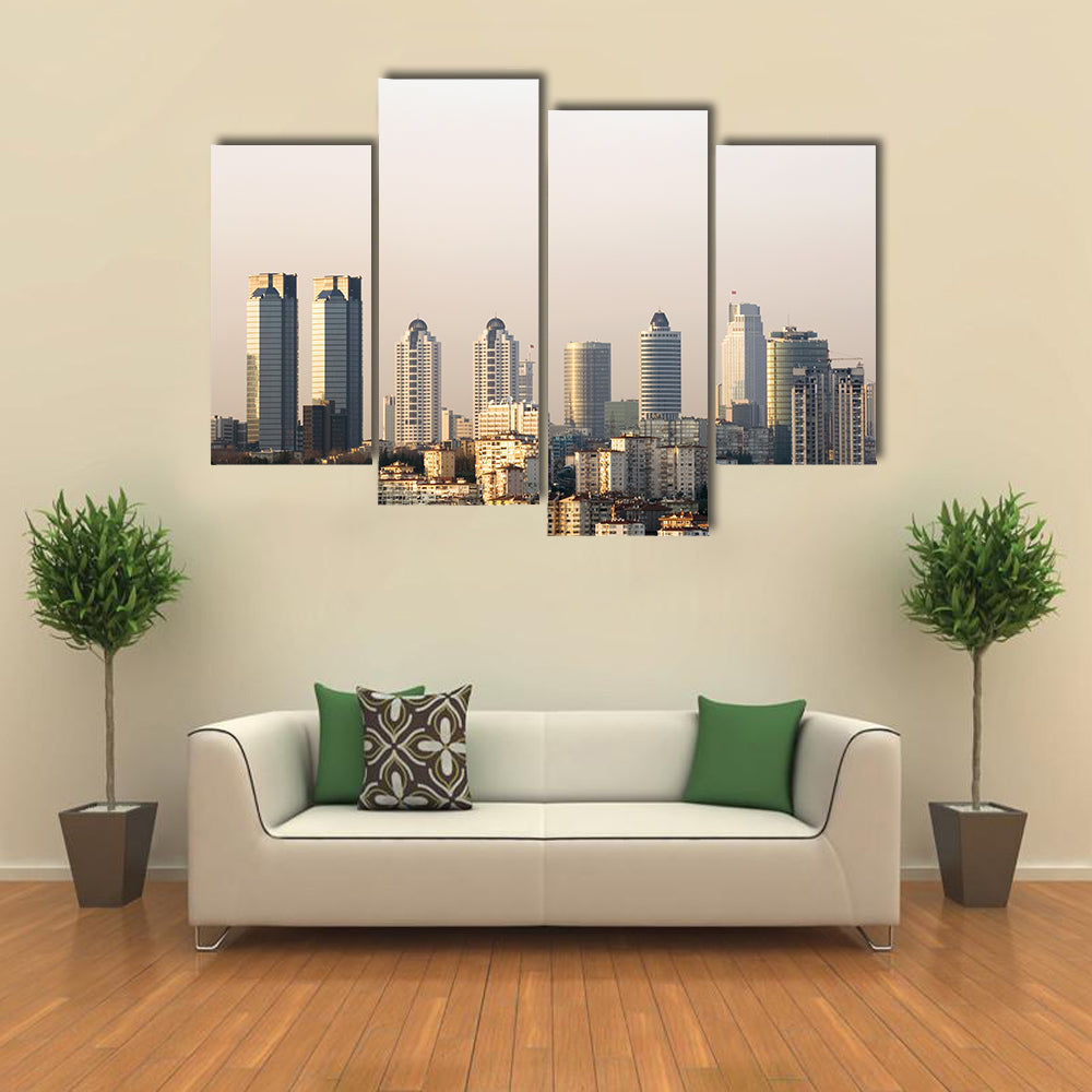 Zincirlikuyu Financial District In Istanbul Turkey Canvas Wall Art