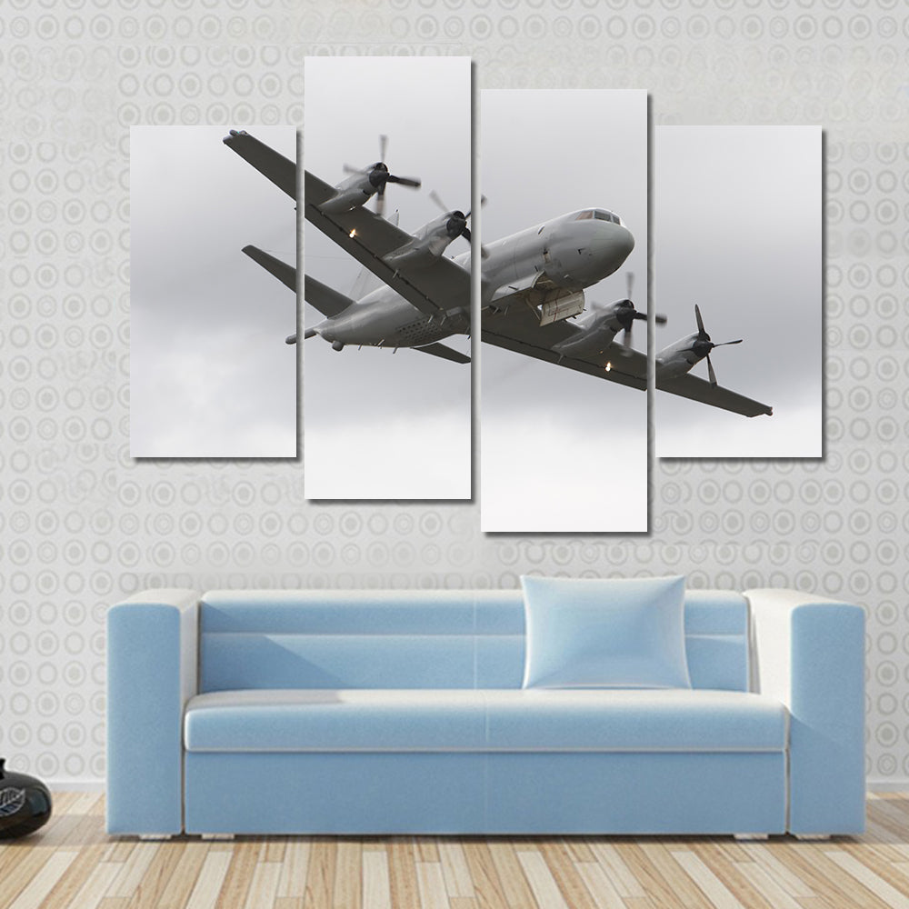 Four-engine Military Surveillance Plane Canvas Wall Art
