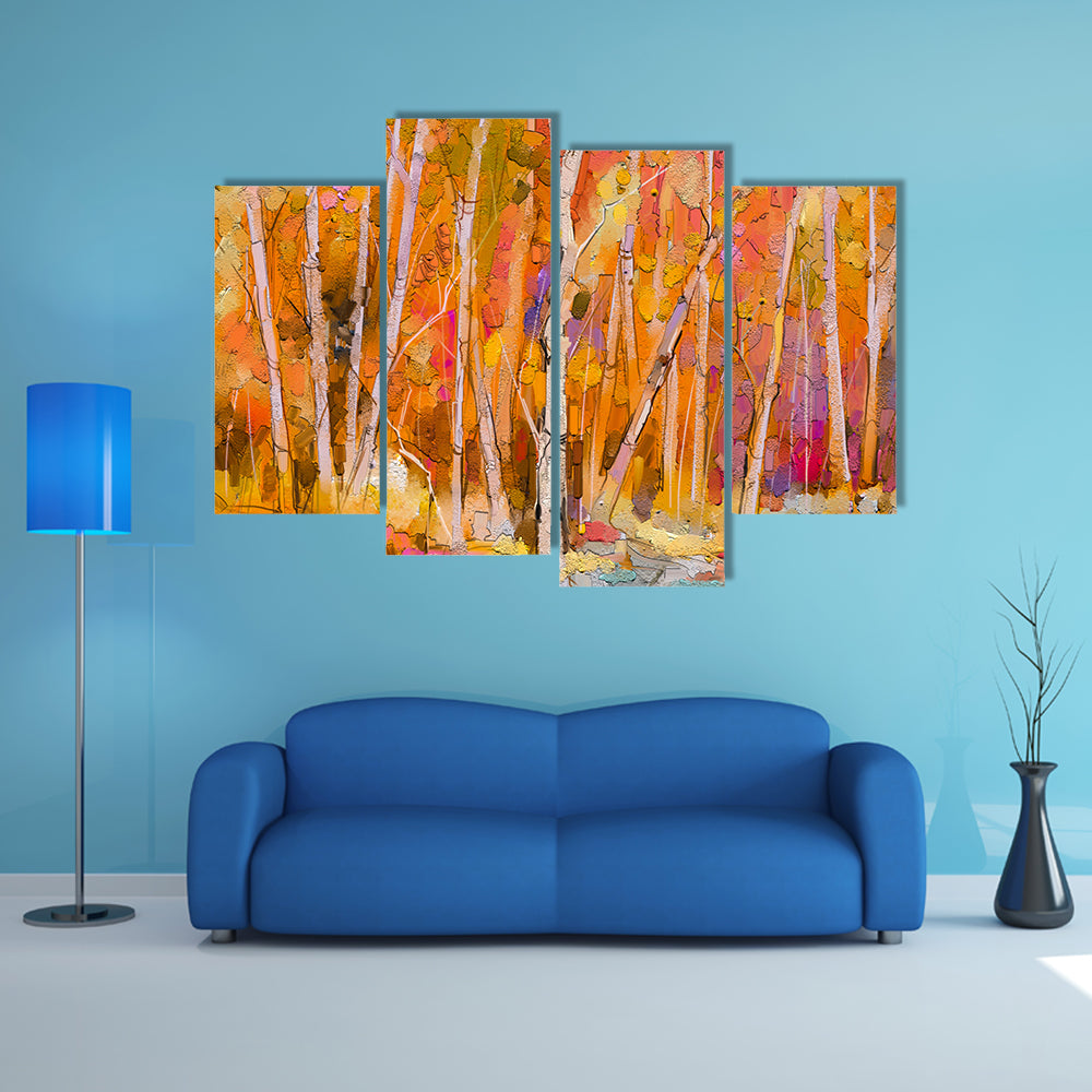 Colorful Aspen Trees Canvas Wall Art