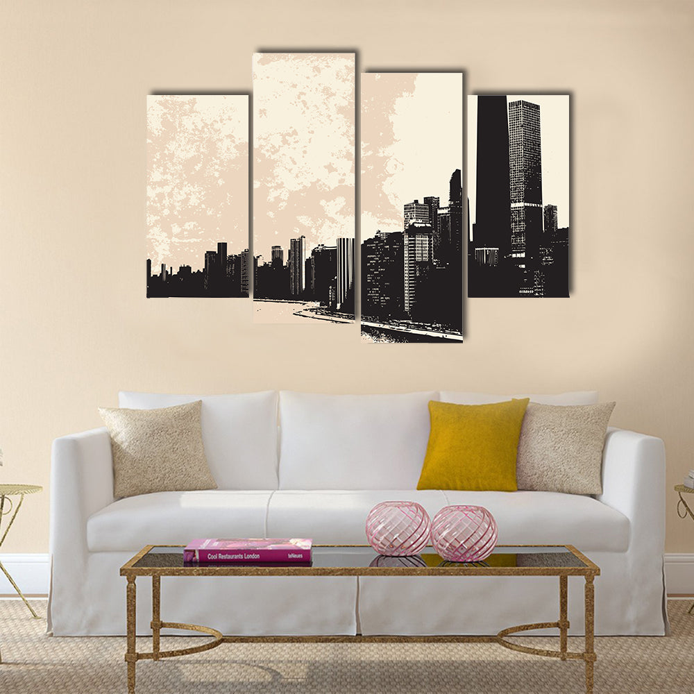 Chicago Skyline From Lake Michigan Canvas Wall Art
