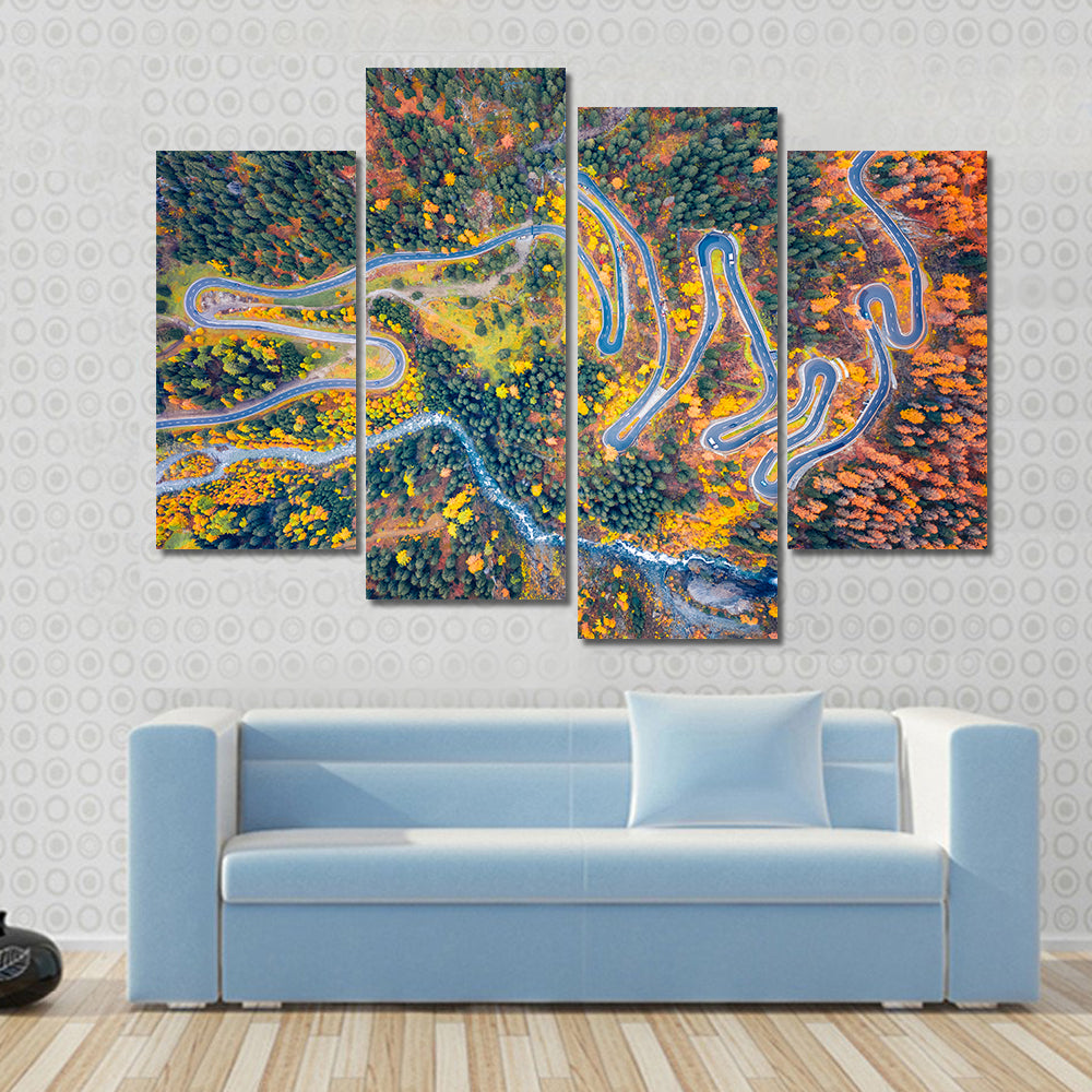 Aerial View Of Maloya Pass In Switzerland Canvas Wall Art