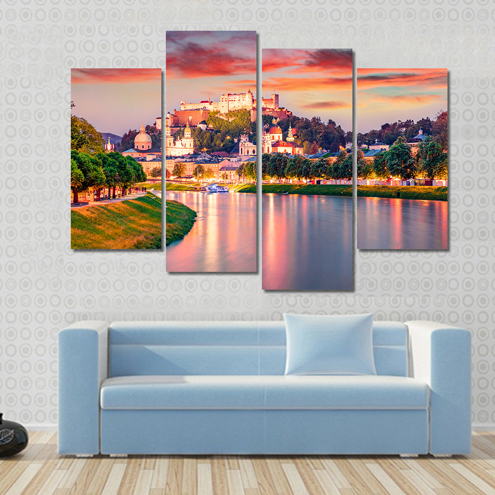 Old Town Of Salzburg In Austria Canvas Wall Art