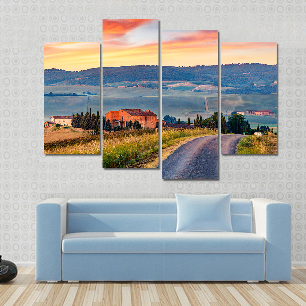 Tuscanian Country Road Canvas Wall Art
