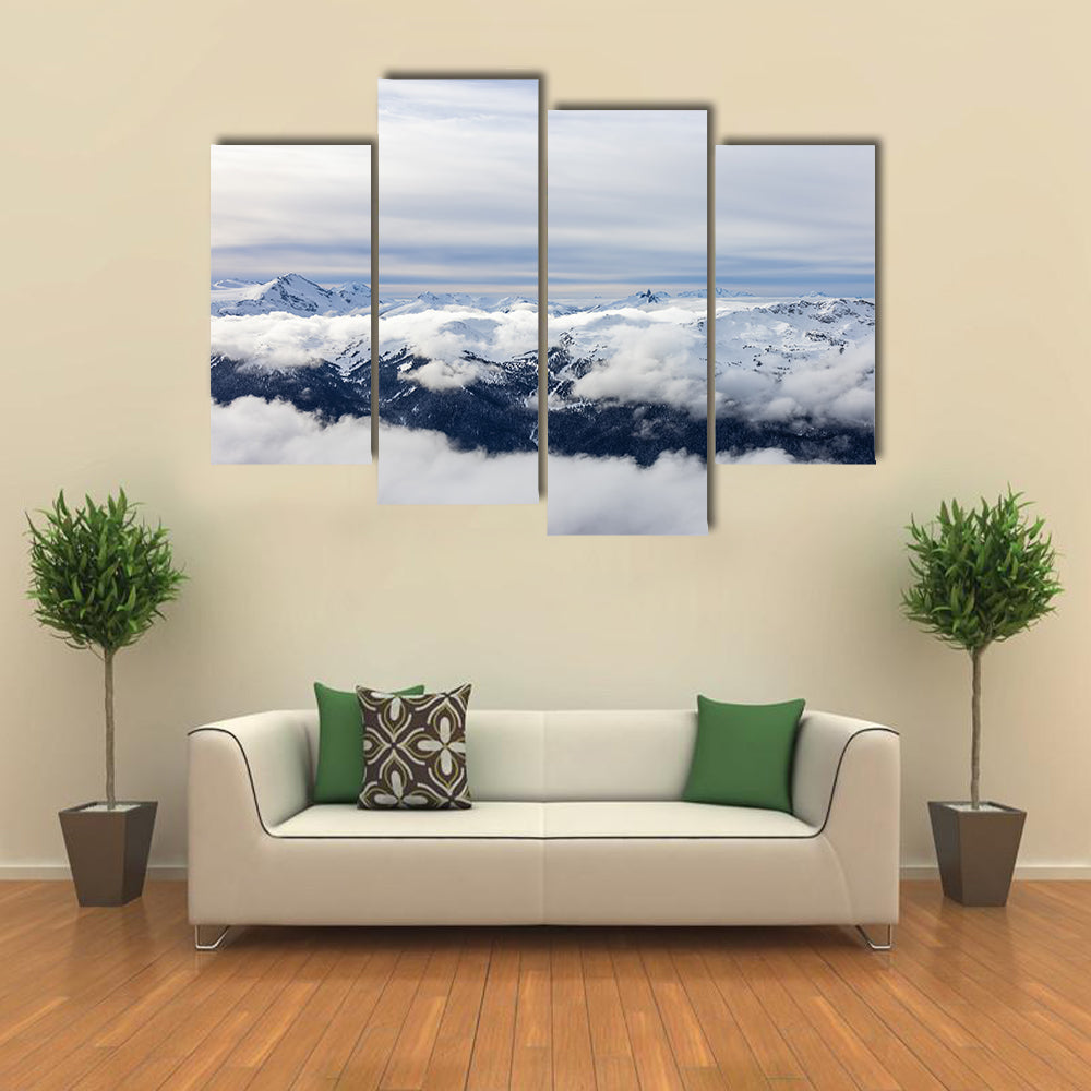 Canadian Mountains In Winter Canvas Wall Art