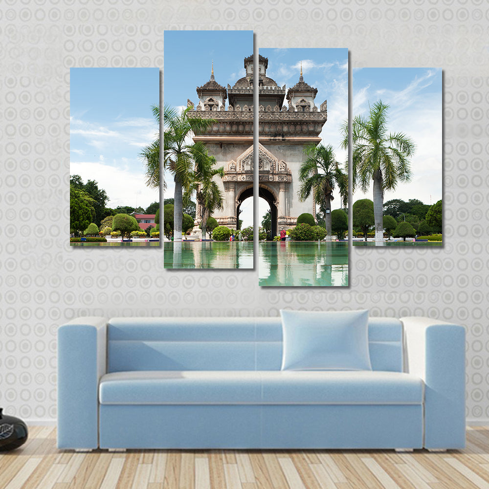 Patuxai In Vientiane Canvas Wall Art