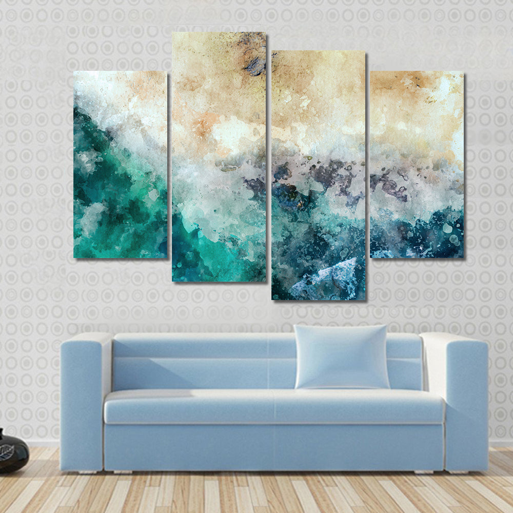 Ocean And Beach Abstract Canvas Wall Art