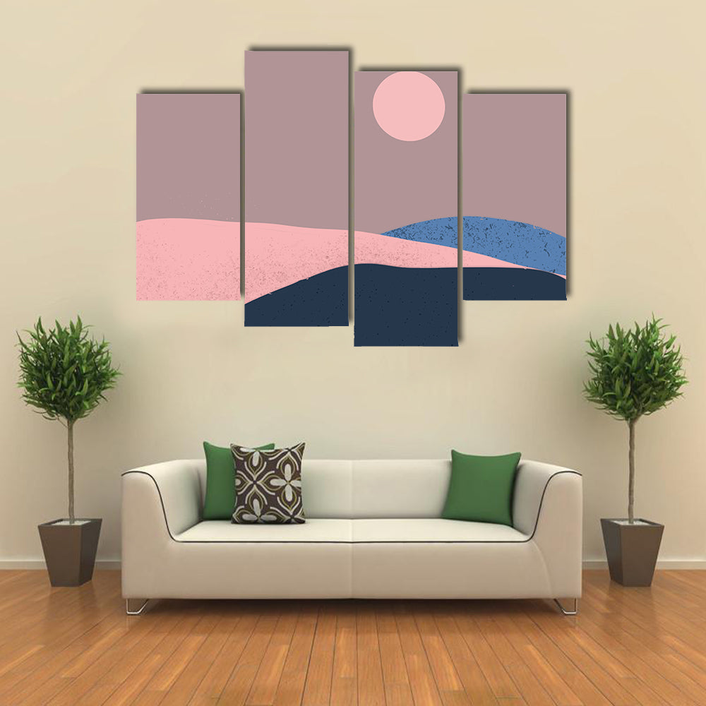 Minimalist Mountain Landscape Canvas Wall Art