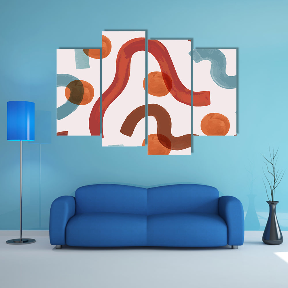 Watercolor Minimal Waves Canvas Wall Art