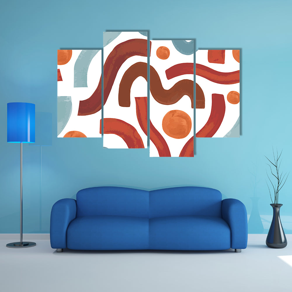 Geometric Shapes Seamless Pattern Canvas Wall Art