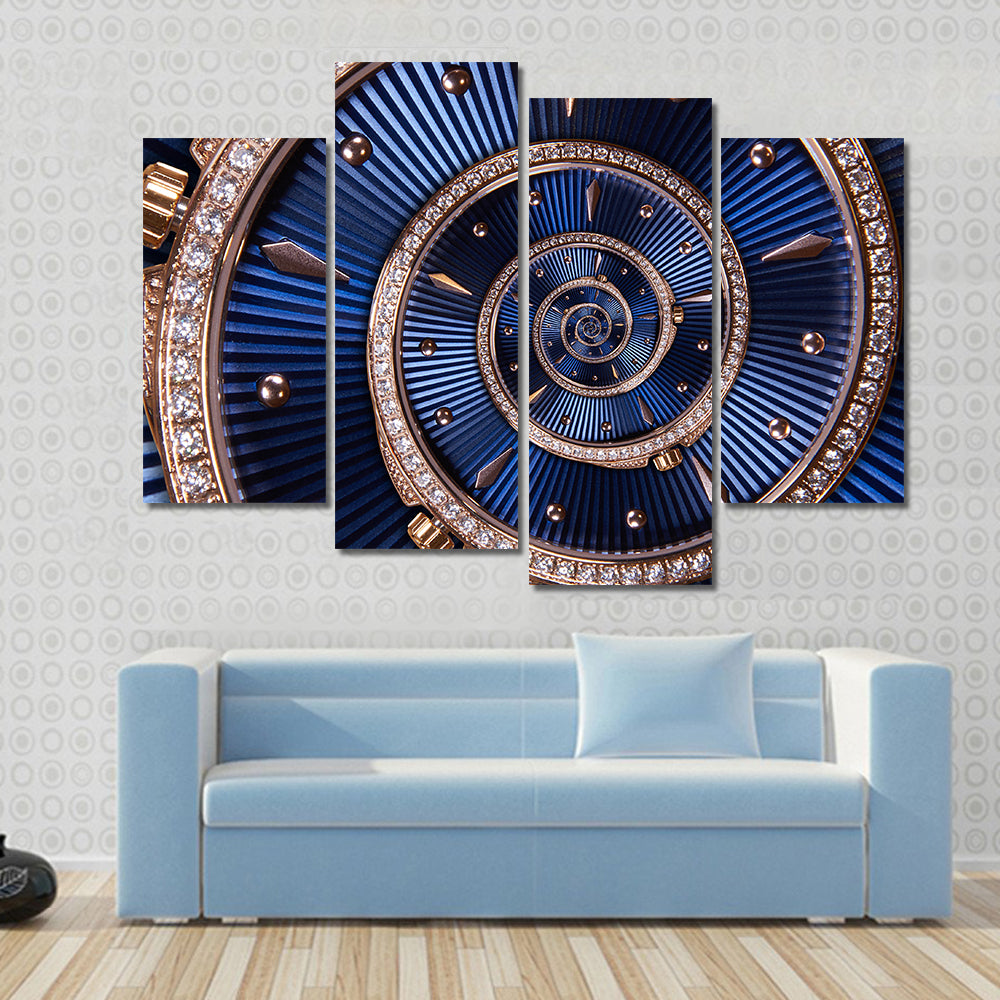 Time Spiral Watch Dial Canvas Wall Art